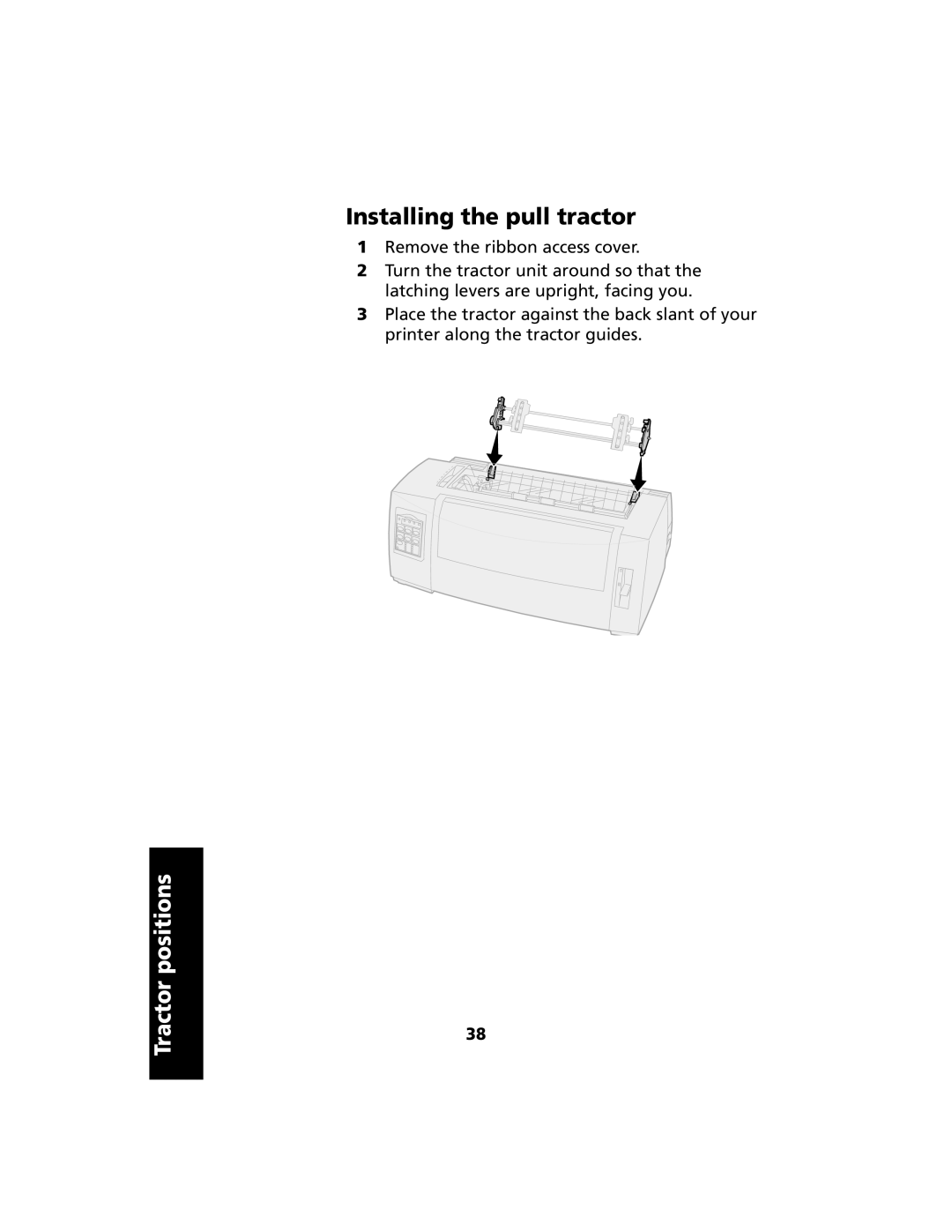 Lexmark 2480 manual Installing the pull tractor 