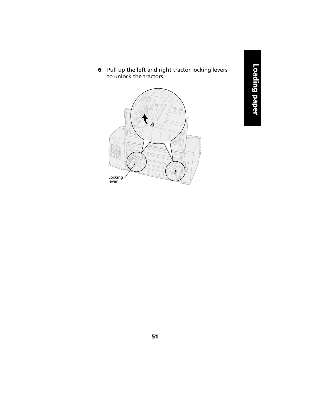 Lexmark 2480 manual Locking lever 