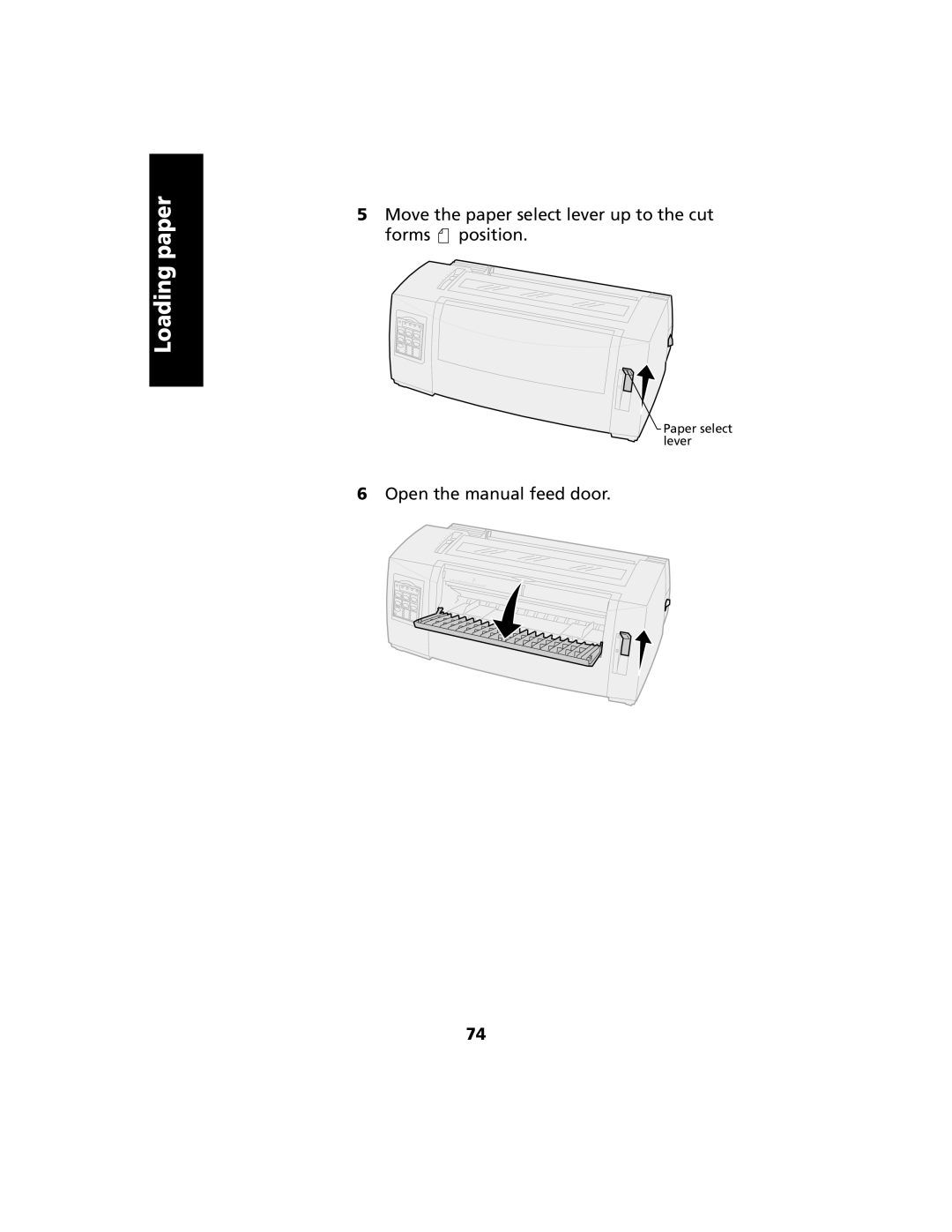 Lexmark 2480 Open the manual feed door 