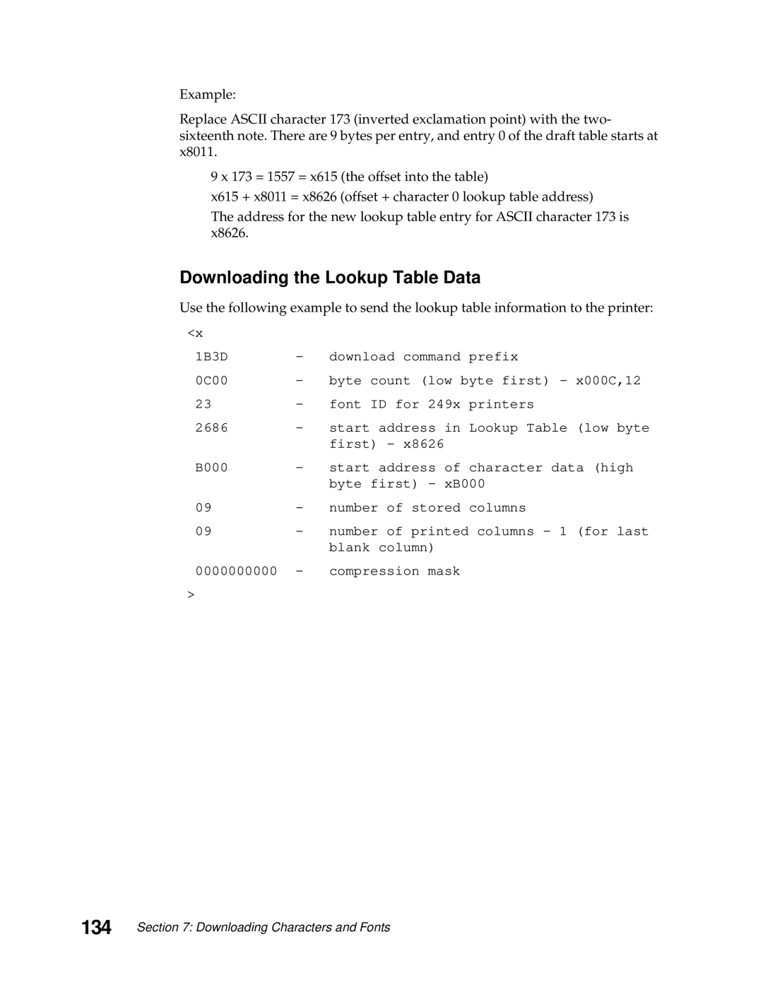 Lexmark 249X, 248X manual 134, Downloading the Lookup Table Data 