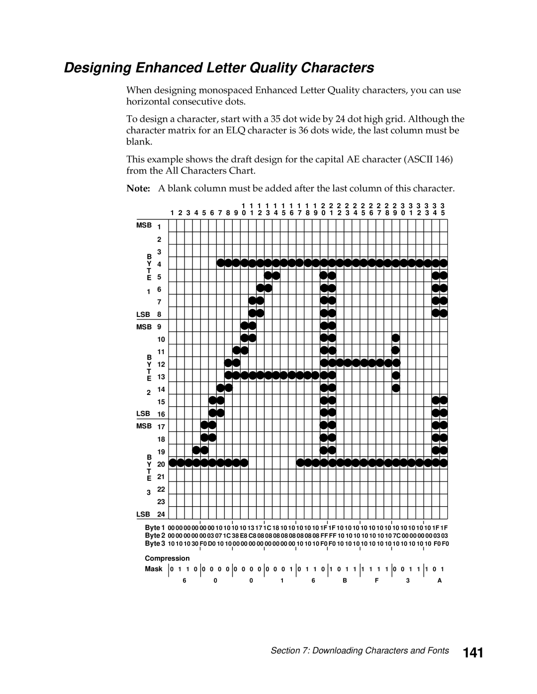 Lexmark 248X, 249X manual Designing Enhanced Letter Quality Characters, 141 