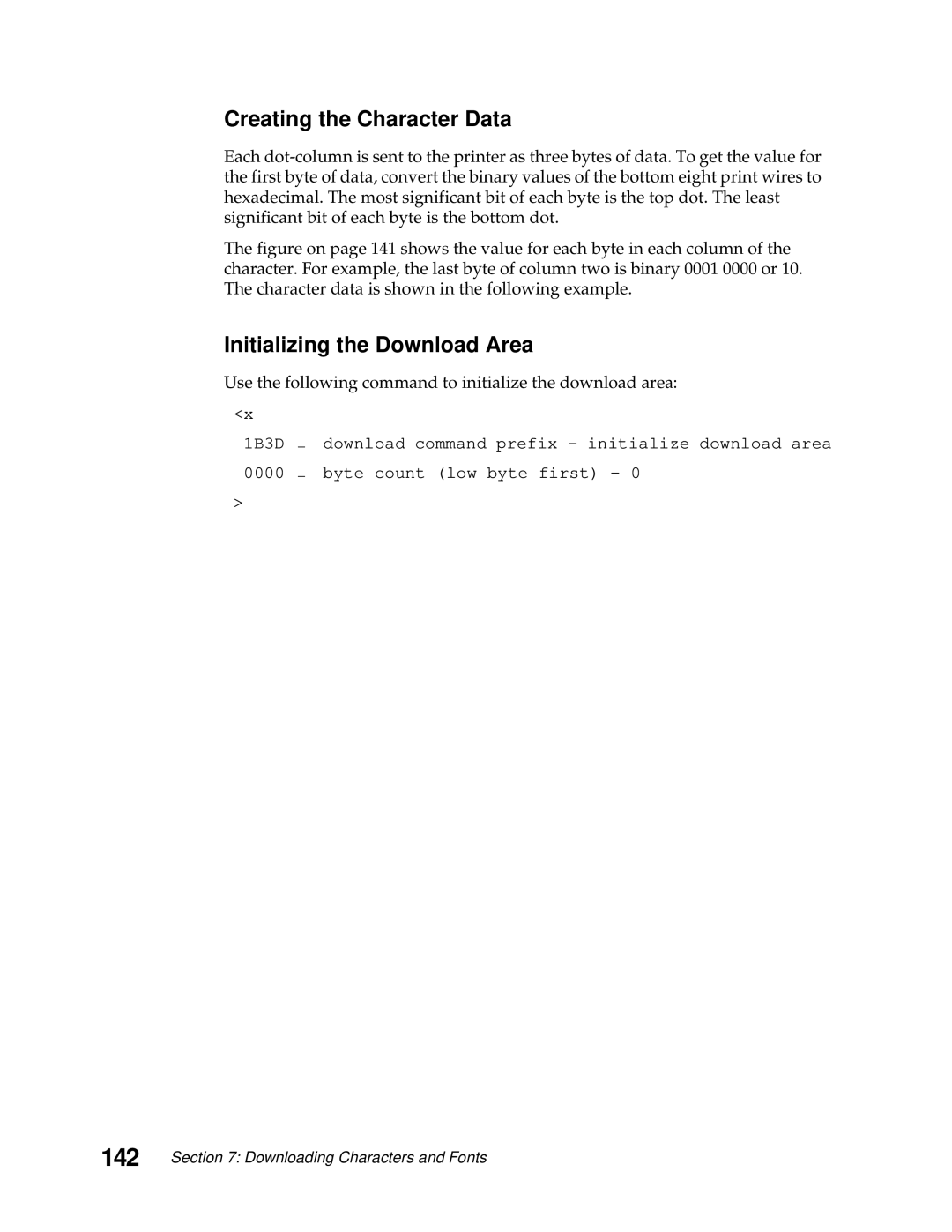 Lexmark 249X, 248X manual 142, Creating the Character Data 