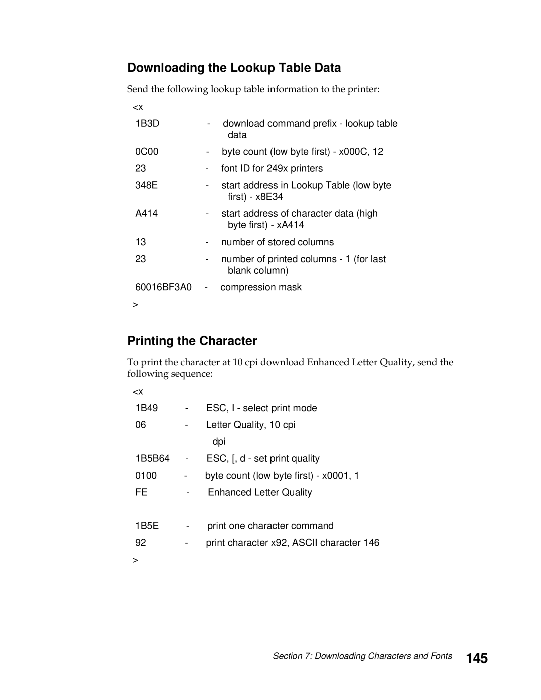 Lexmark 248X, 249X manual 145, Downloading the Lookup Table Data 