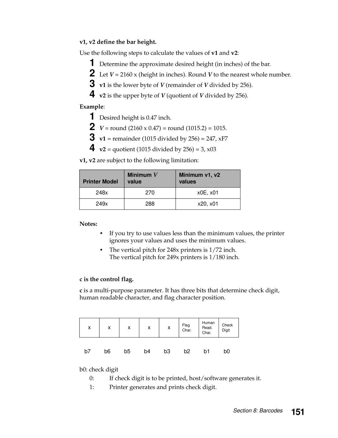 Lexmark 248X, 249X manual 151, Minimum Minimum v1 Printer Model Value Values 