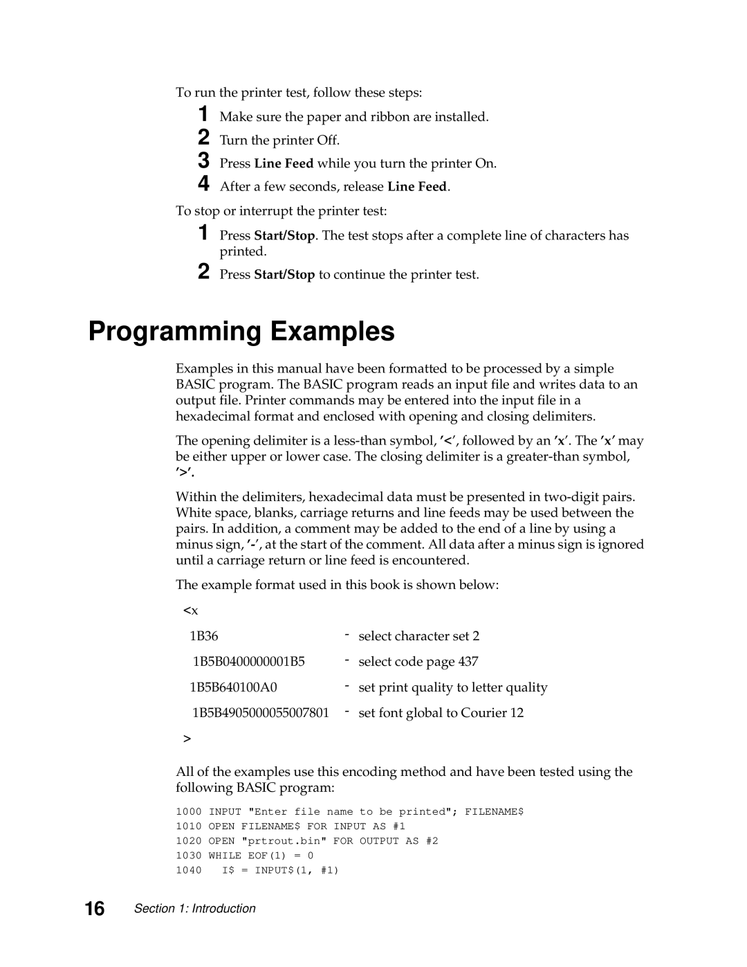 Lexmark 249X, 248X manual Programming Examples 