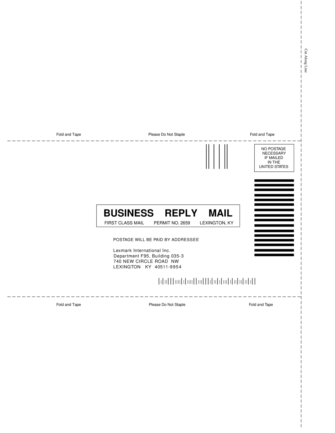 Lexmark 249X, 248X manual Business Reply Mail 