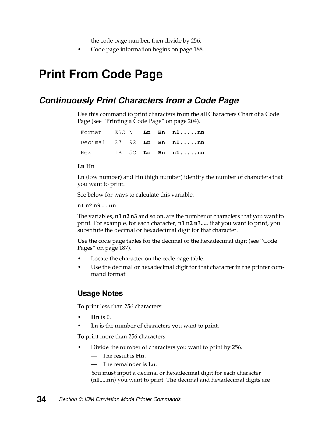 Lexmark 249X, 248X manual Print From Code, Continuously Print Characters from a Code 