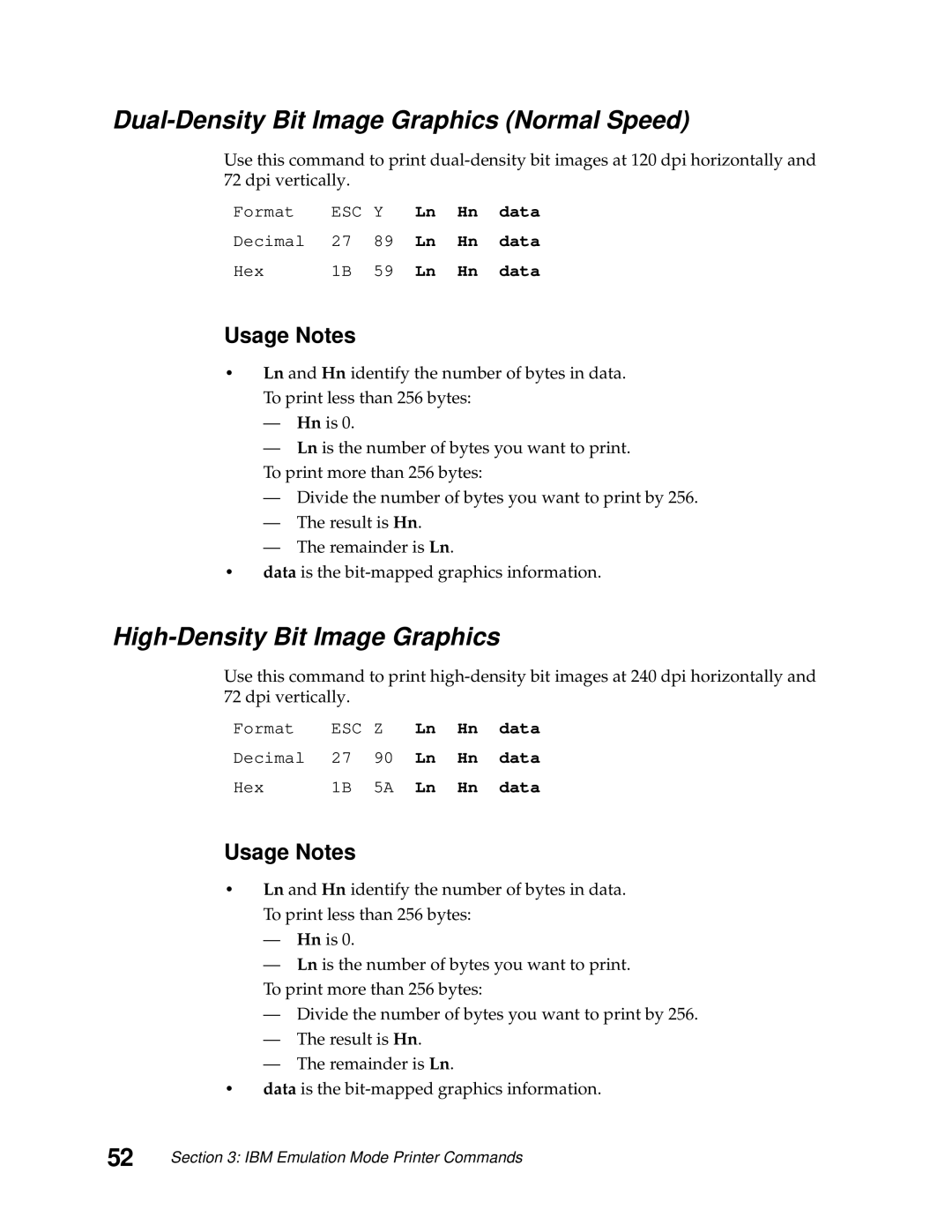 Lexmark 249X, 248X manual Dual-Density Bit Image Graphics Normal Speed, High-Density Bit Image Graphics 