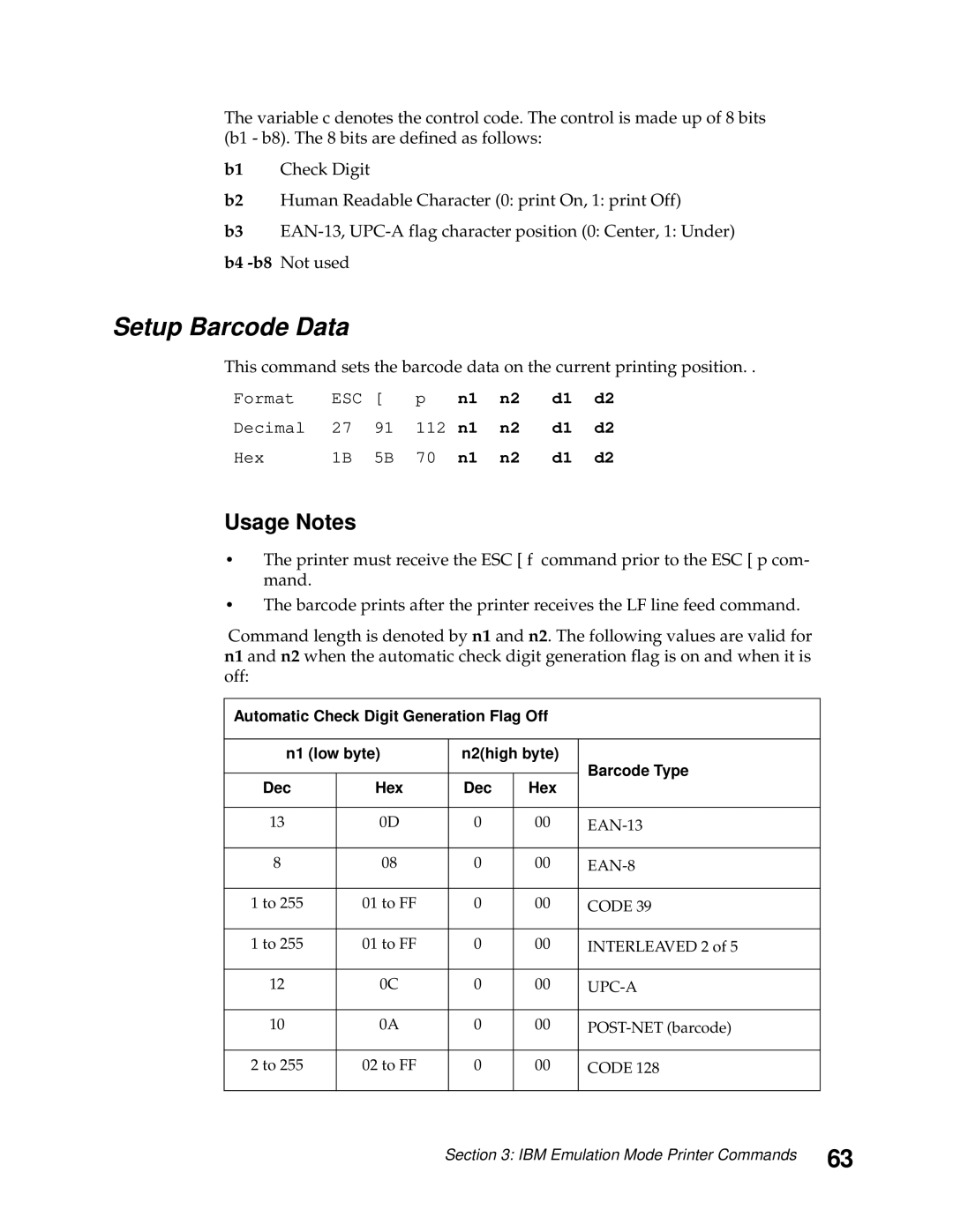 Lexmark 248X, 249X manual Setup Barcode Data, Usage Notes 