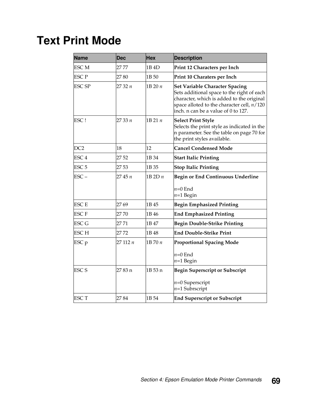 Lexmark 248X, 249X manual Text Print Mode 