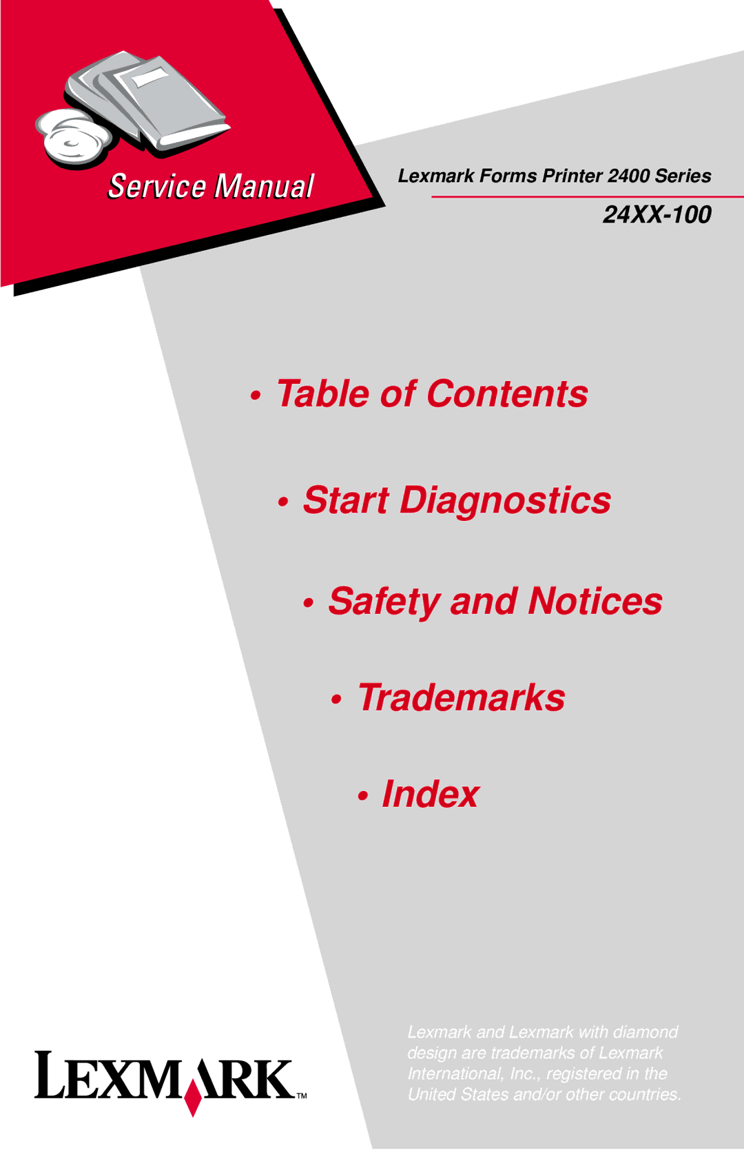 Lexmark 24XX-100 manual 