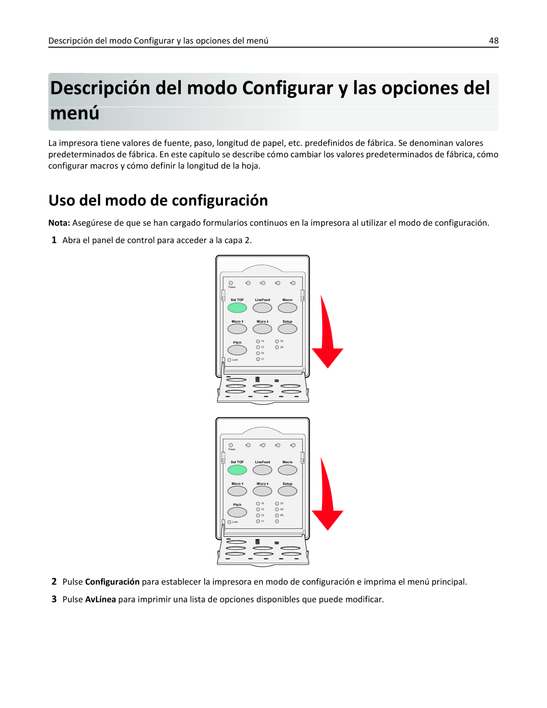 Lexmark 2500 manual Descripción del modo Configurar y las opciones del menú, Uso del modo de configuración 