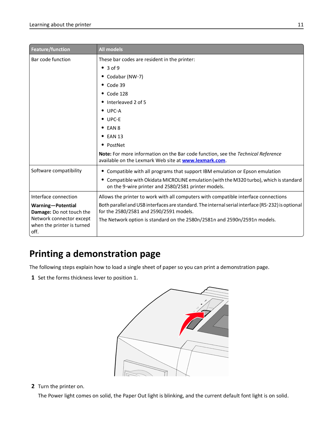 Lexmark 2500 manual Printing a demonstration, Ean 