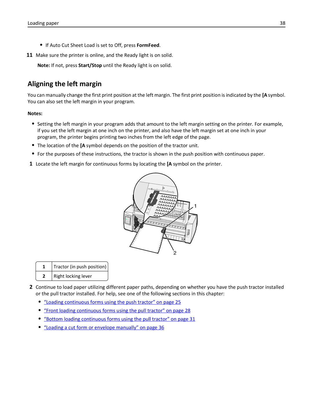 Lexmark 2500 manual Aligning the left margin 