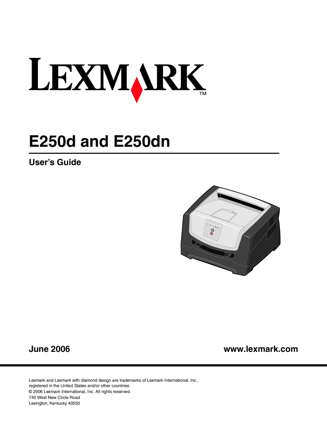 Lexmark manual E250d and E250dn 