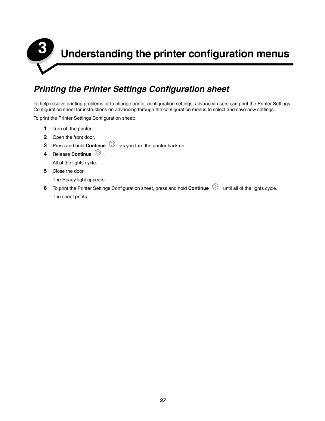 Lexmark 250dn manual Understanding the printer configuration menus, Printing the Printer Settings Configuration sheet 