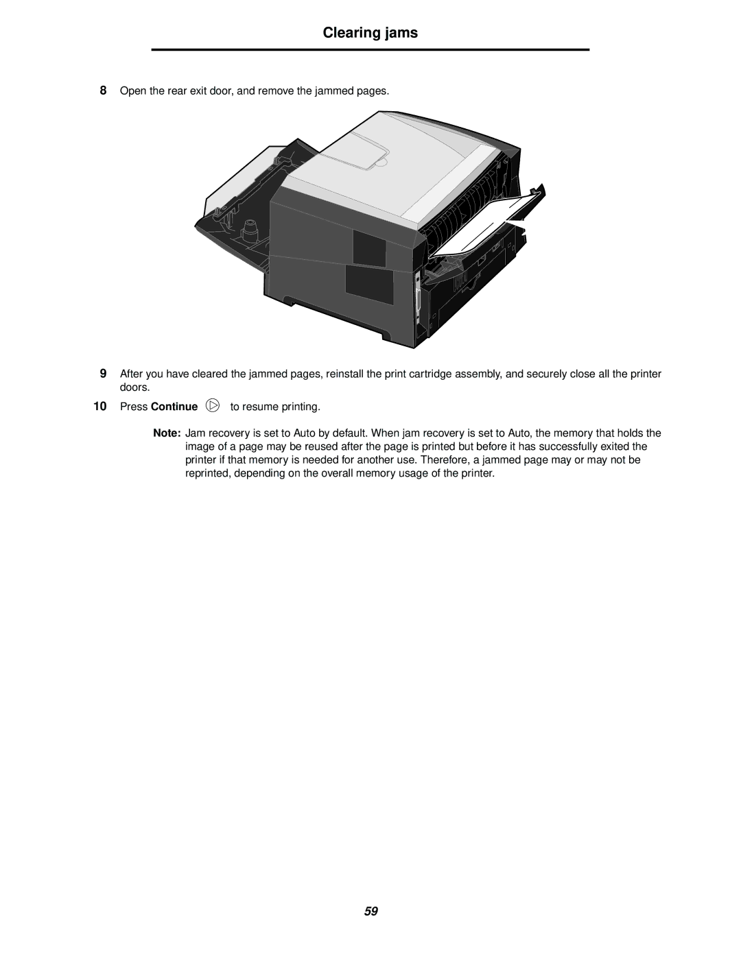 Lexmark 250dn manual Clearing jams 