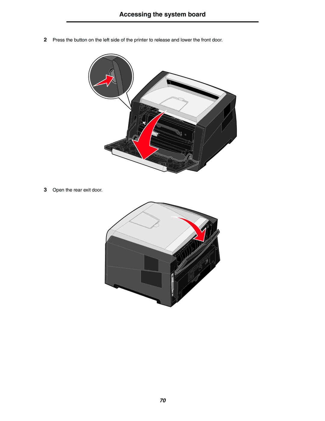 Lexmark 250dn manual Accessing the system board 