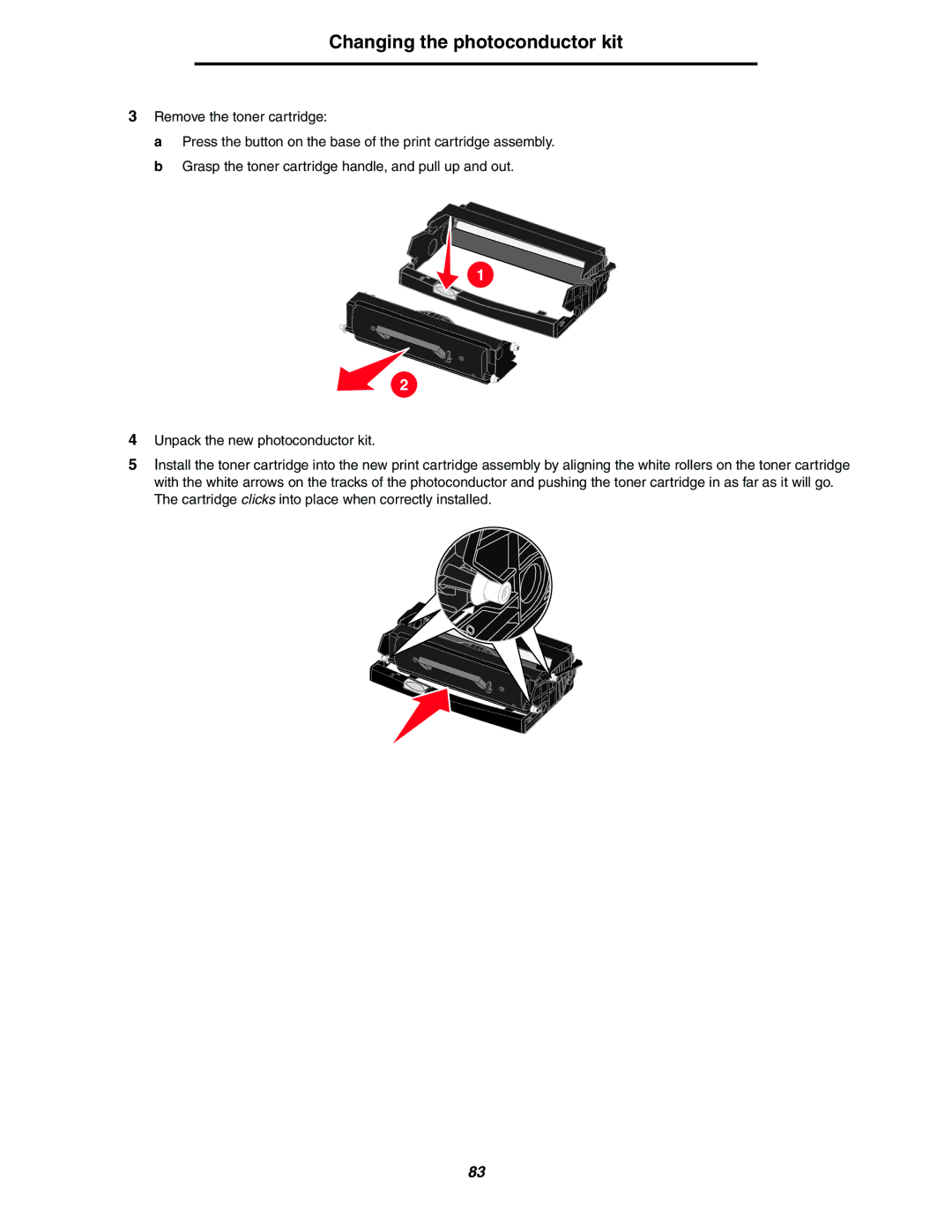 Lexmark 250dn manual Changing the photoconductor kit 