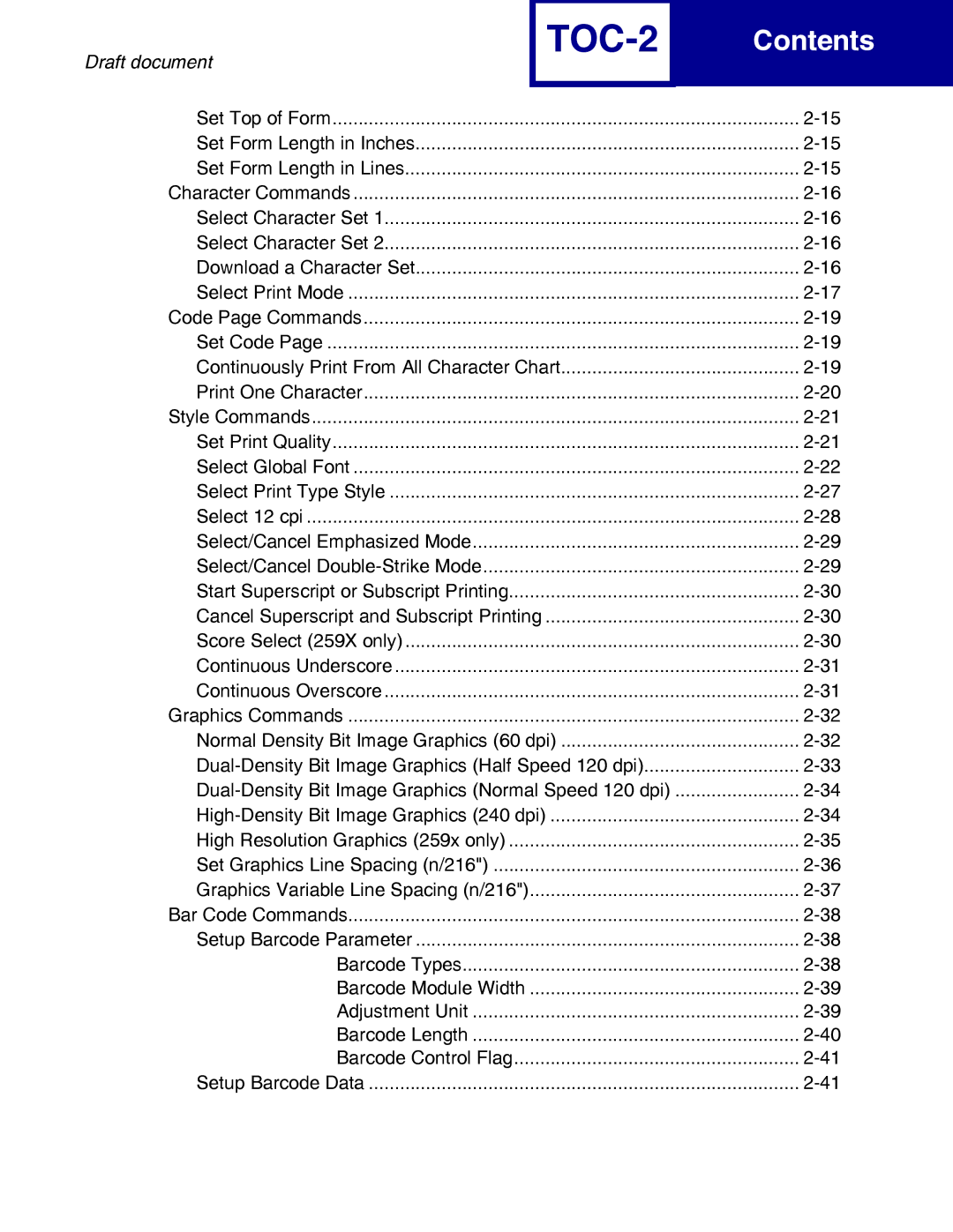 Lexmark 258x, 259x manual TOC-2 