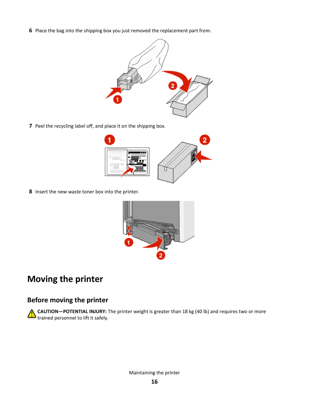 Lexmark 25C0044, 25A0592 manual Moving the printer, Before moving the printer 