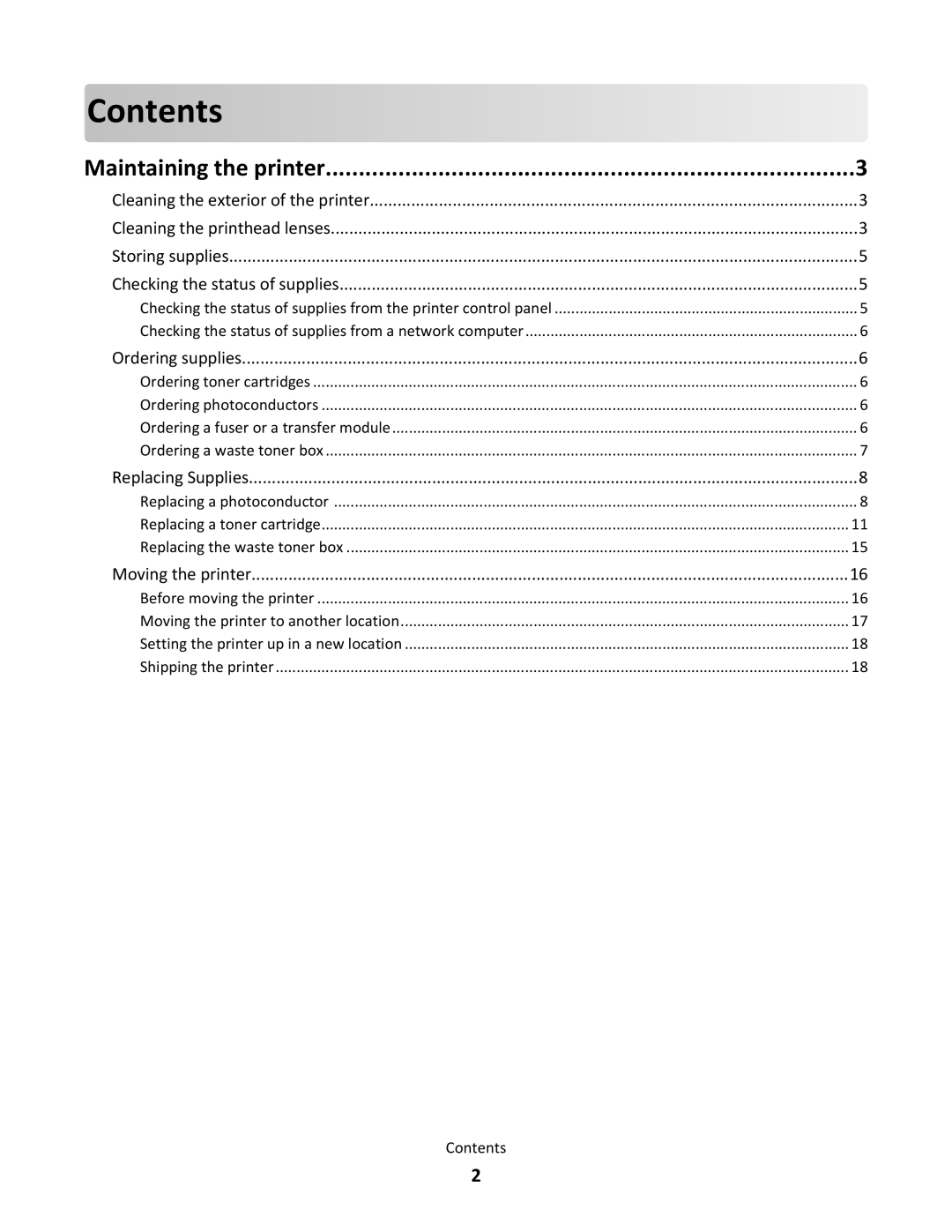 Lexmark 25C0044, 25A0592 manual Contents 