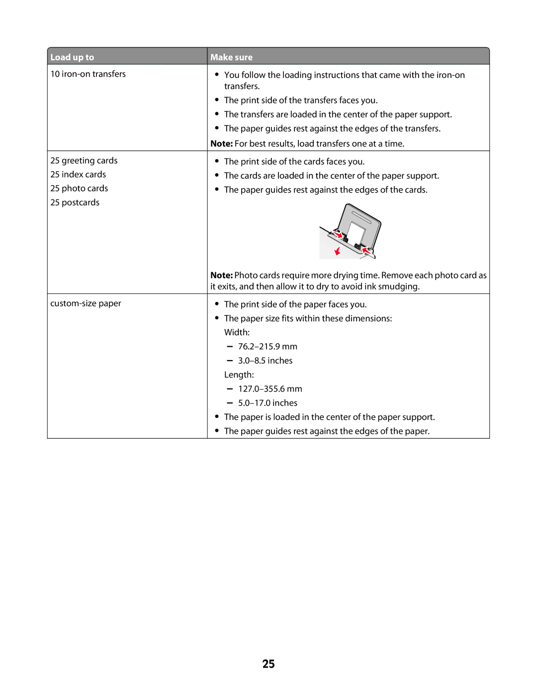 Lexmark 2600 manual Load up to 