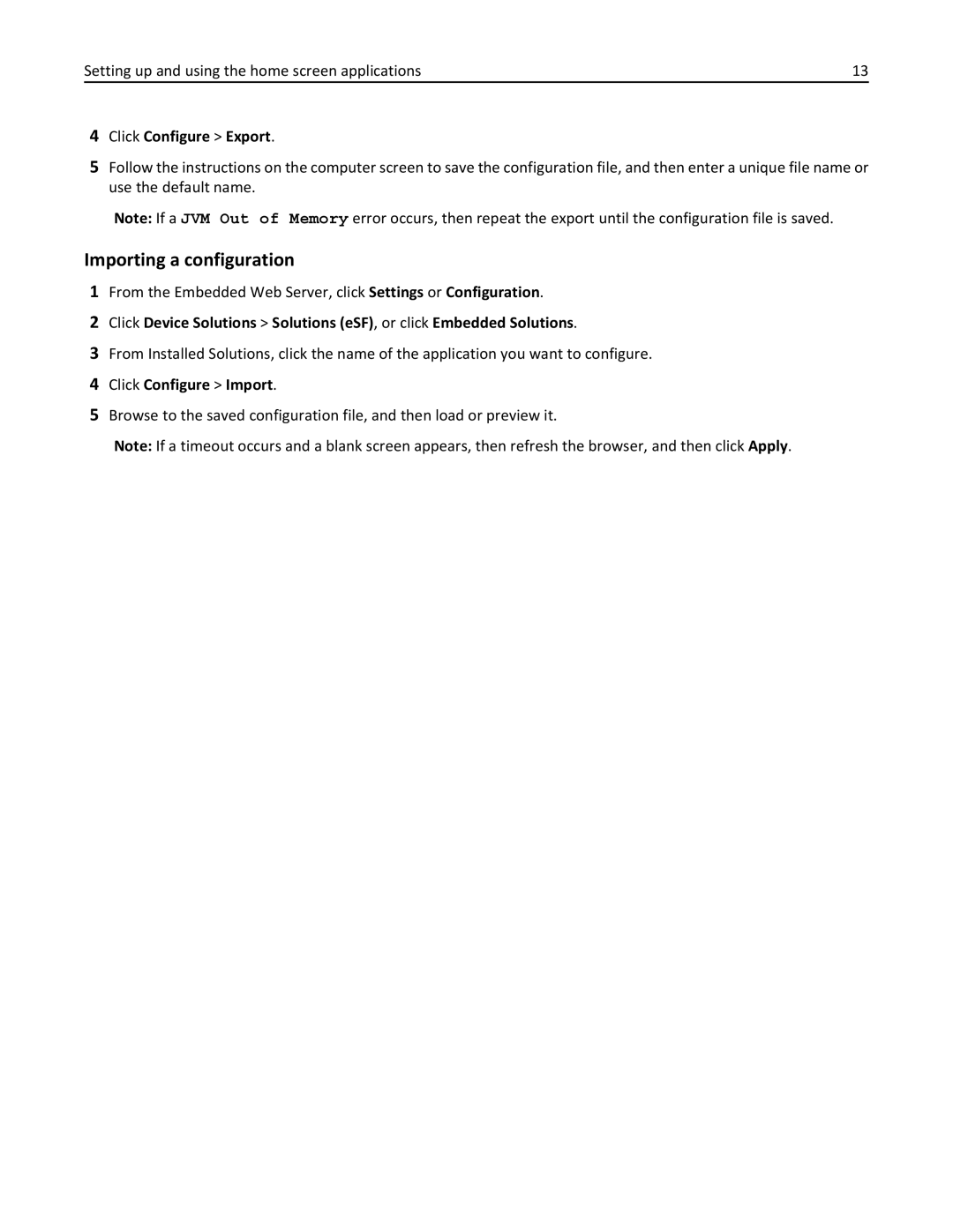 Lexmark X548DE, 26GT220 manual Importing a configuration 