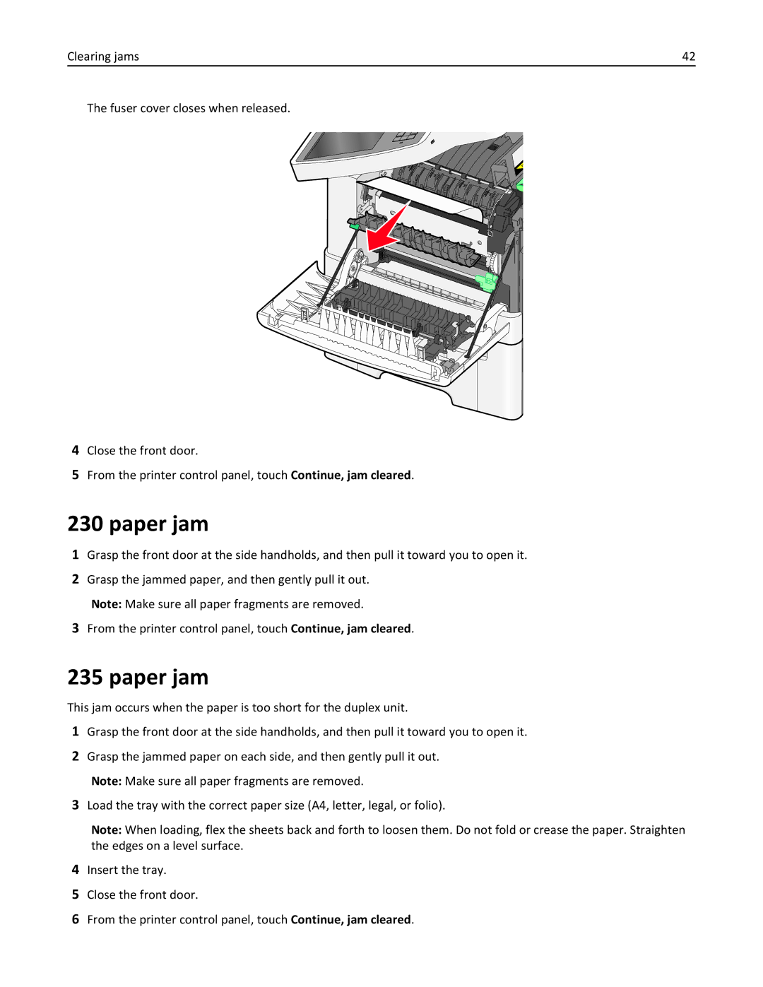 Lexmark 26GT220, X548DE manual Paper jam 