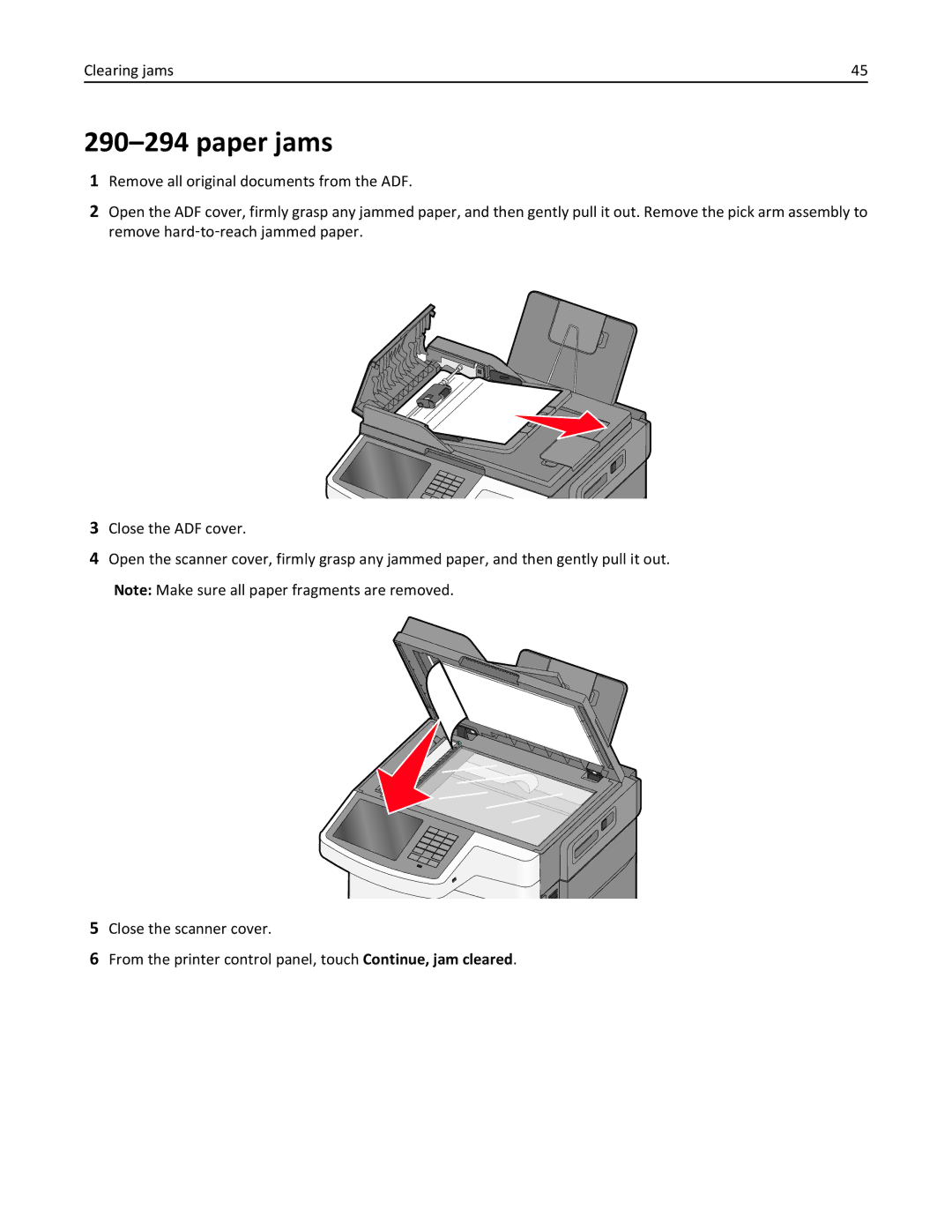 Lexmark X548DE, 26GT220 manual Paper jams 