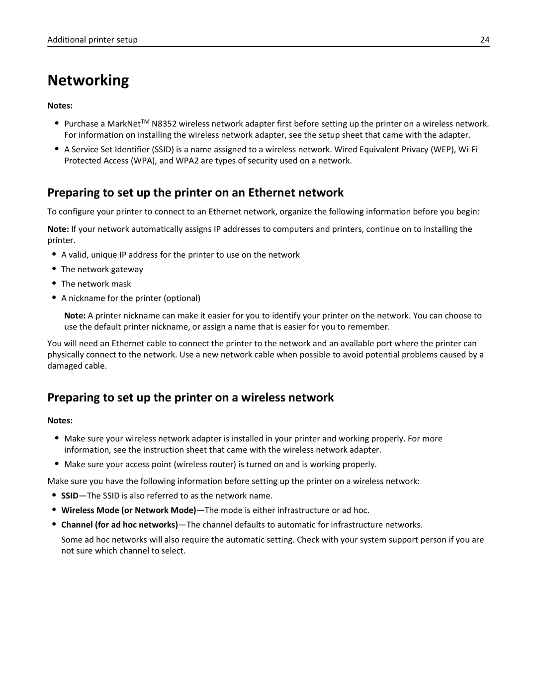 Lexmark 279 manual Networking, Preparing to set up the printer on an Ethernet network 