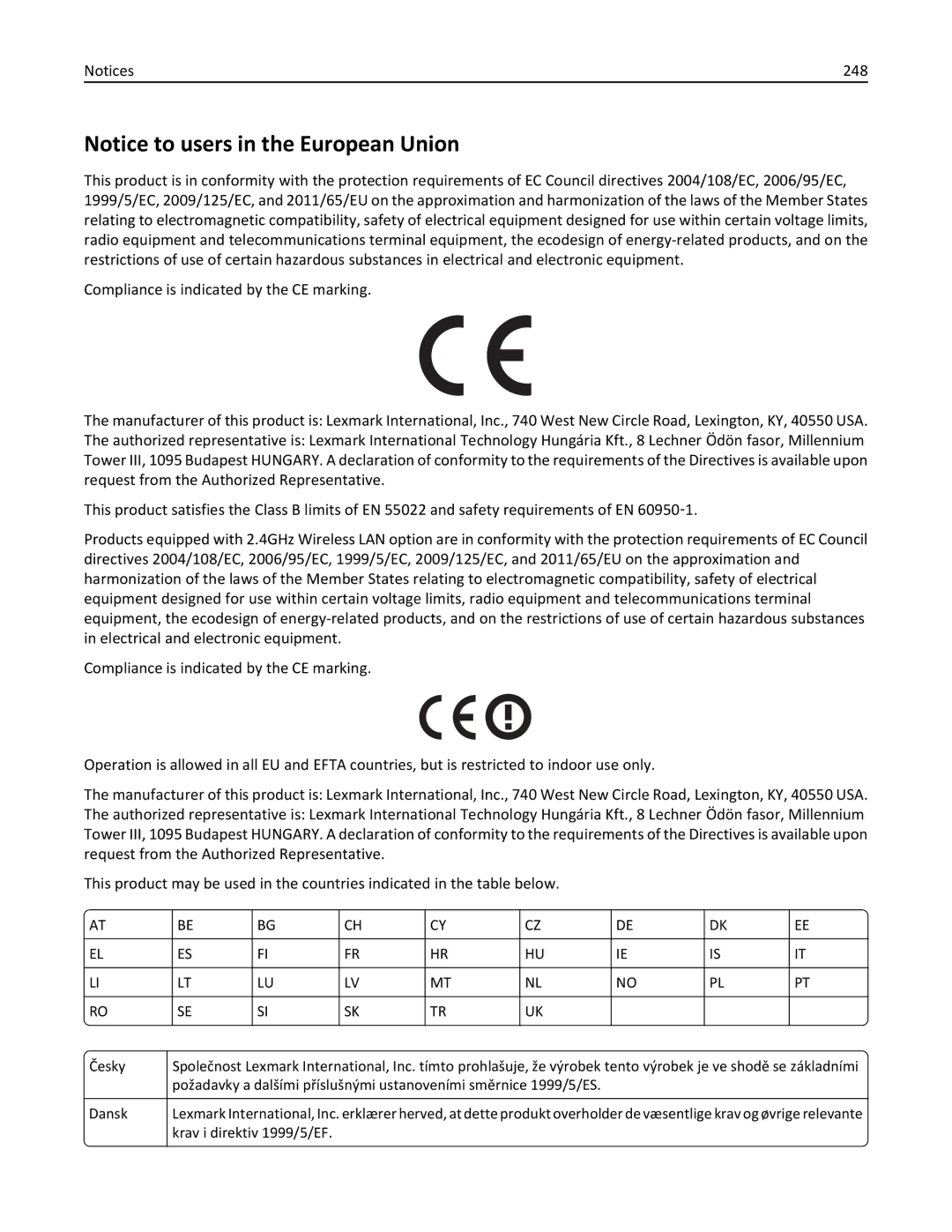 Lexmark 279 manual 248 