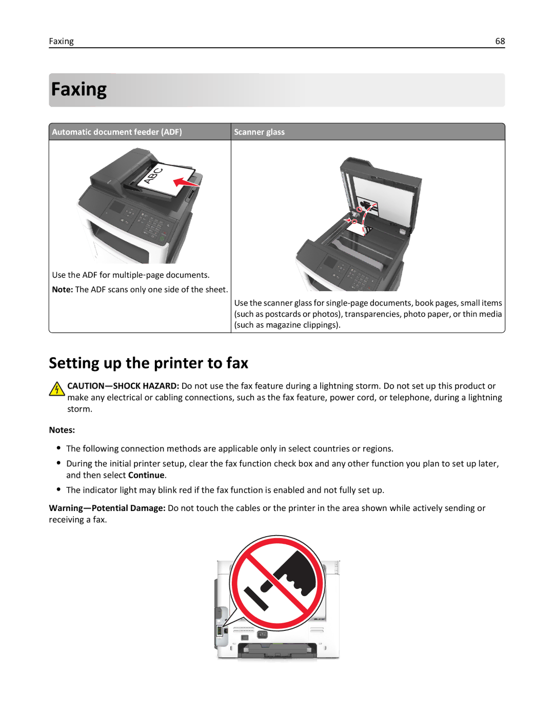 Lexmark 279 manual Faxing, Setting up the printer to fax 