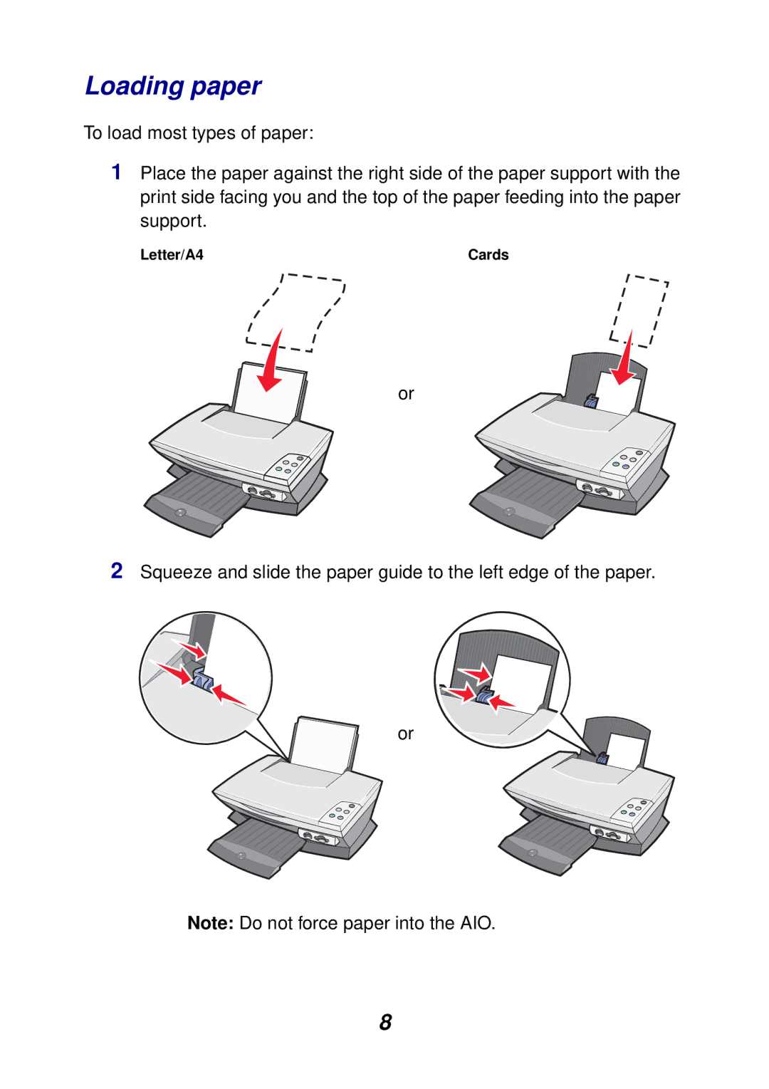 Lexmark 3100 manual Loading paper 