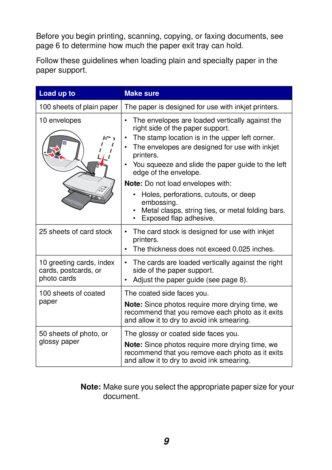 Lexmark 3100 manual Load up to Make sure 