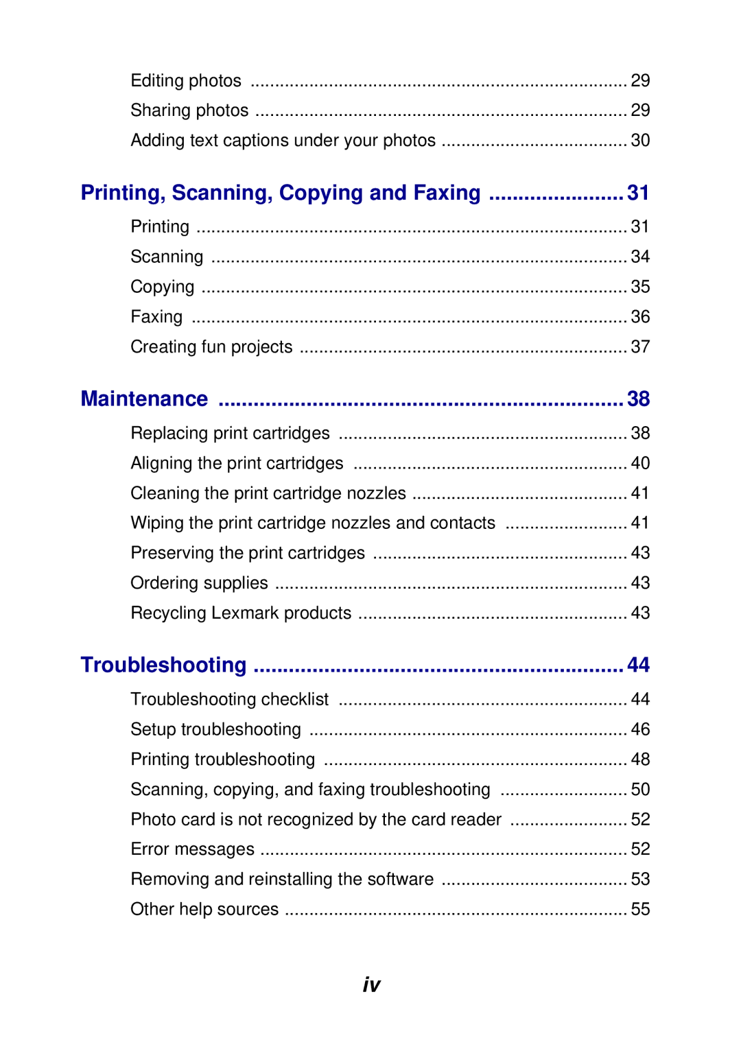 Lexmark 3100 manual Printing, Scanning, Copying and Faxing 