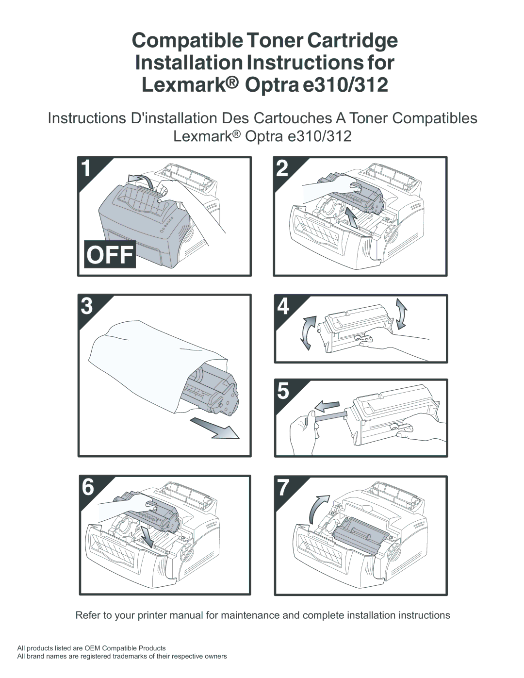 Lexmark 312 installation instructions Off 