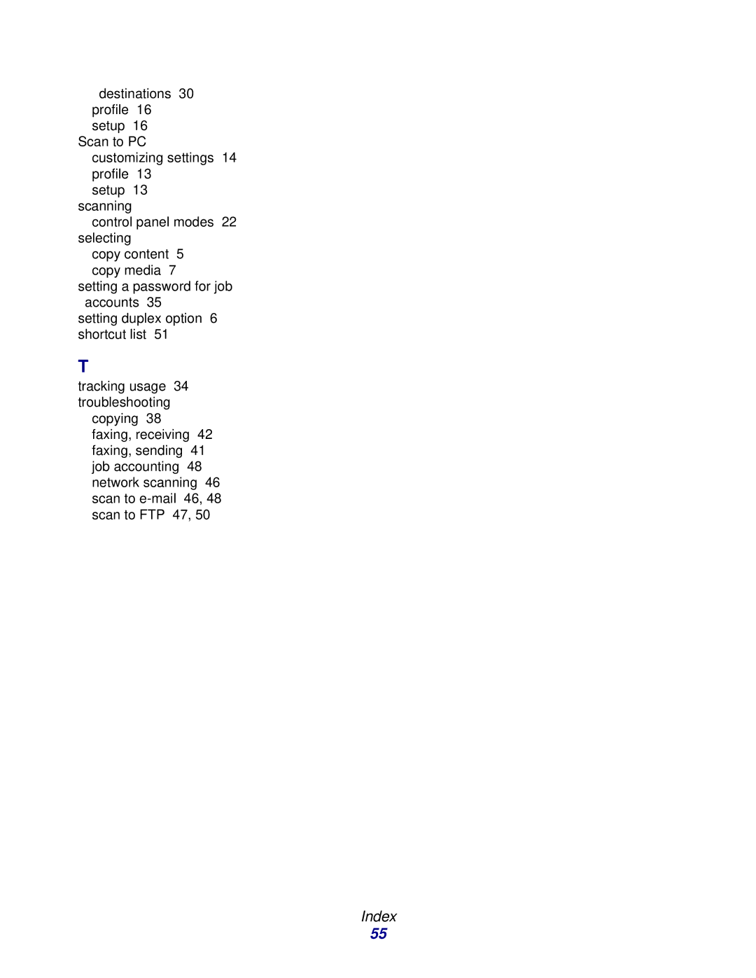 Lexmark 3200 manual Index 