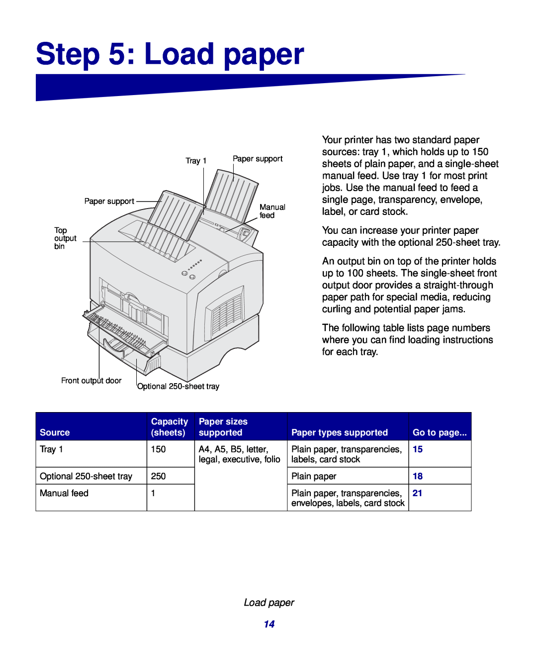Lexmark 321, 323 setup guide Load paper 