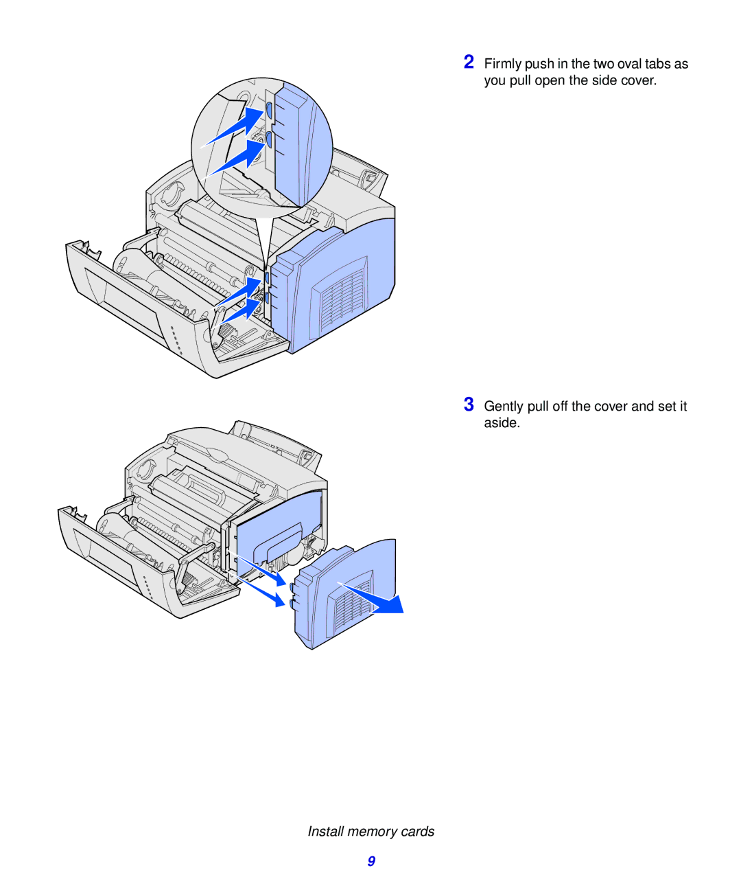 Lexmark 323, 321 setup guide Install memory cards 