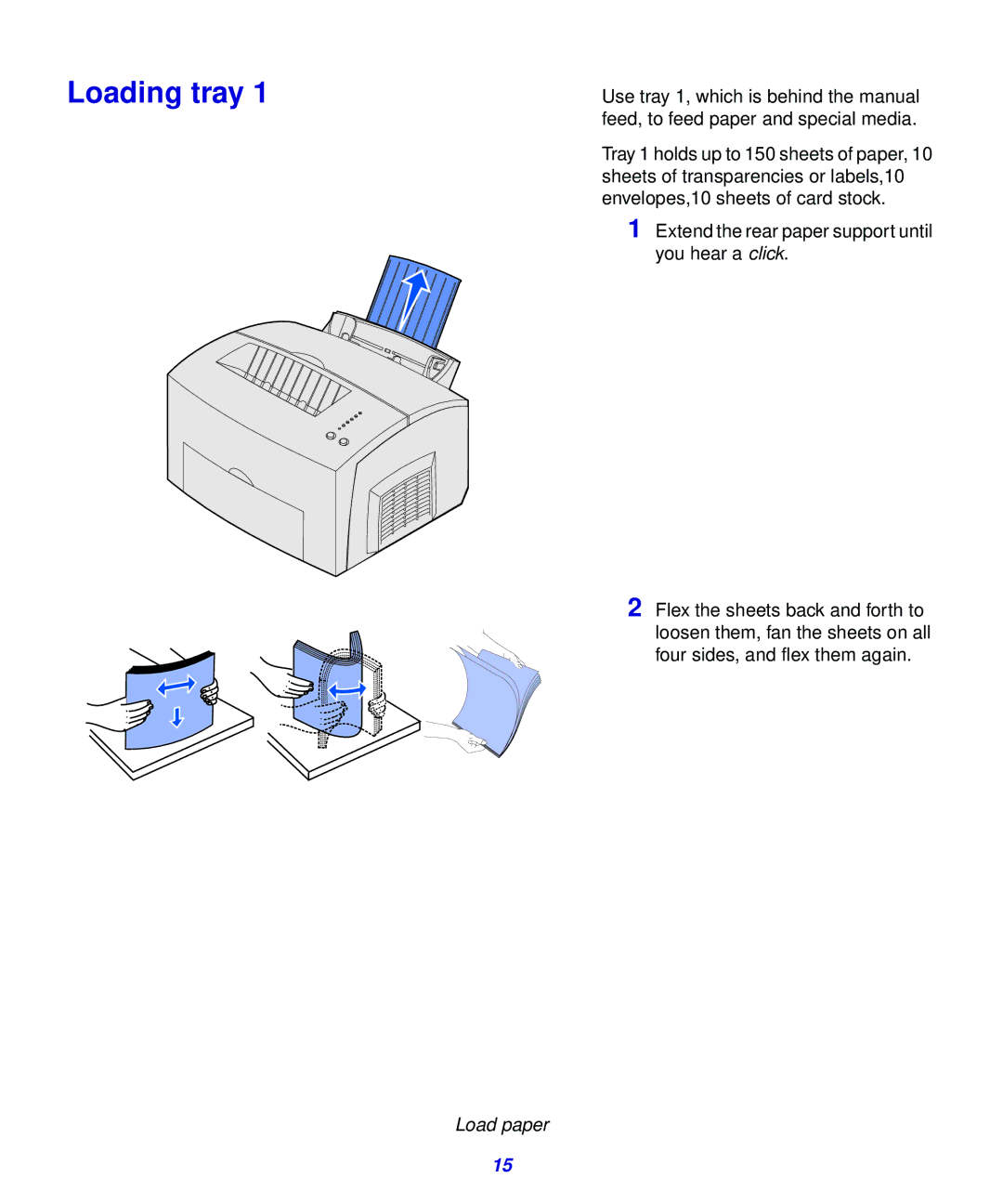 Lexmark 323, 321 setup guide Loading tray 