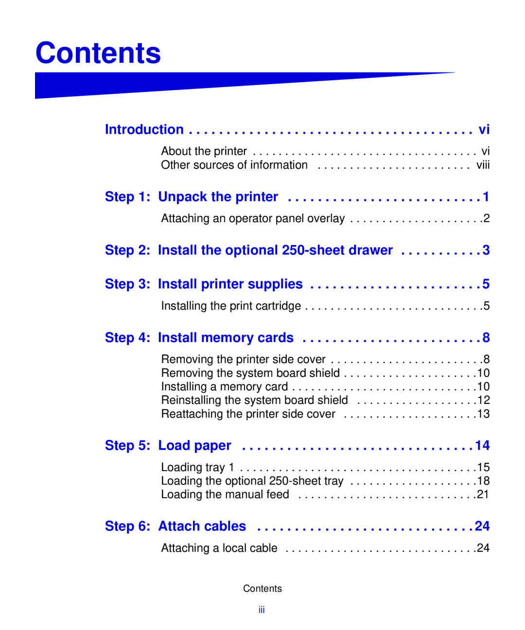 Lexmark 323, 321 setup guide Contents 