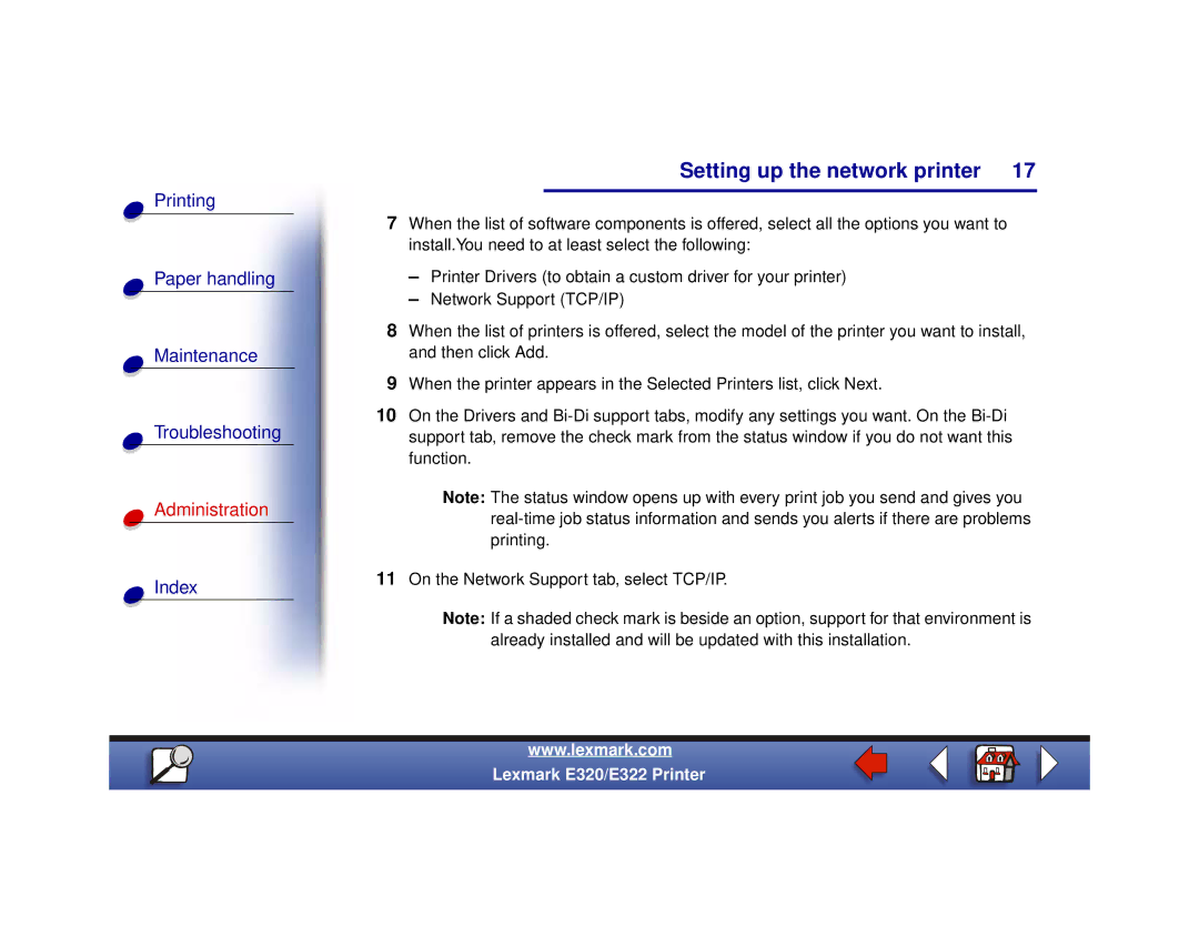 Lexmark 320, 322 setup guide Setting up the network printer 