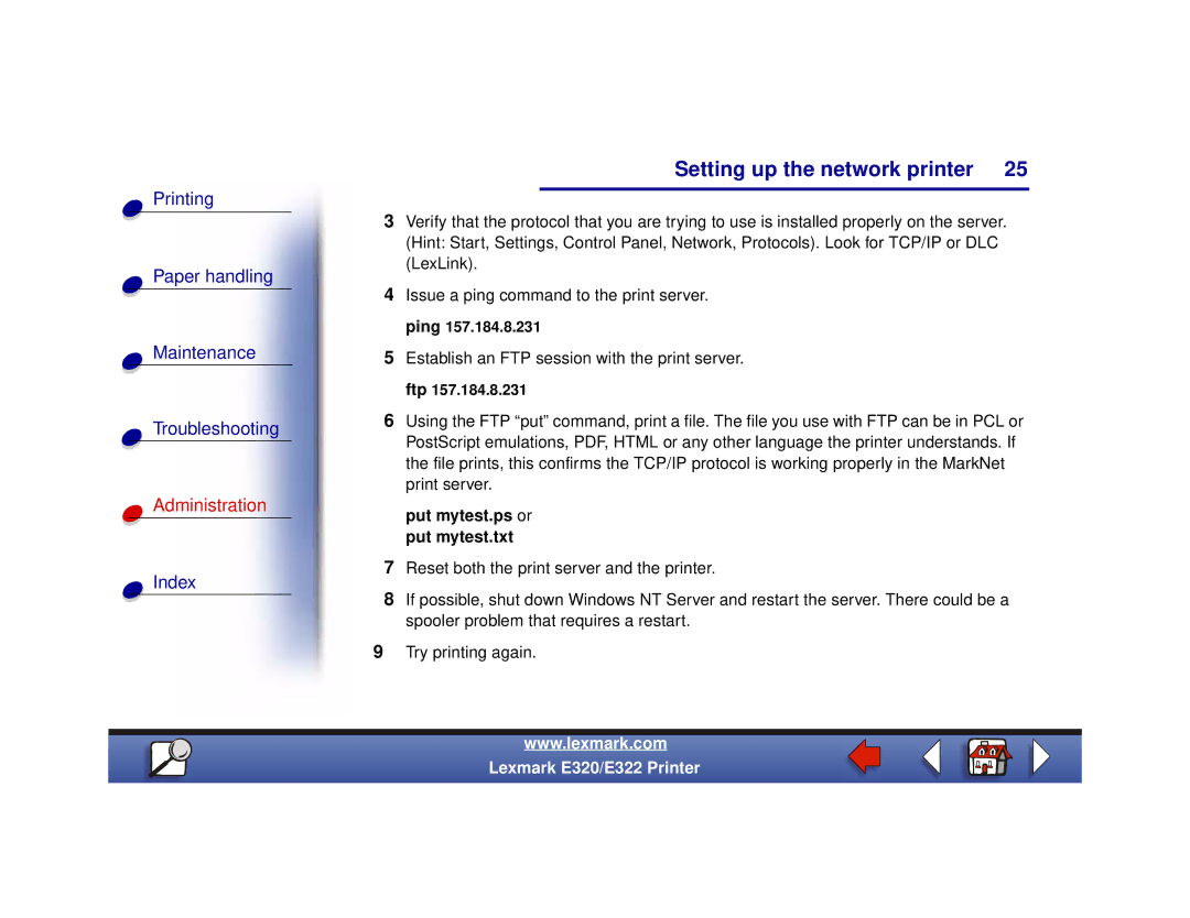 Lexmark 320, 322 setup guide Printing 