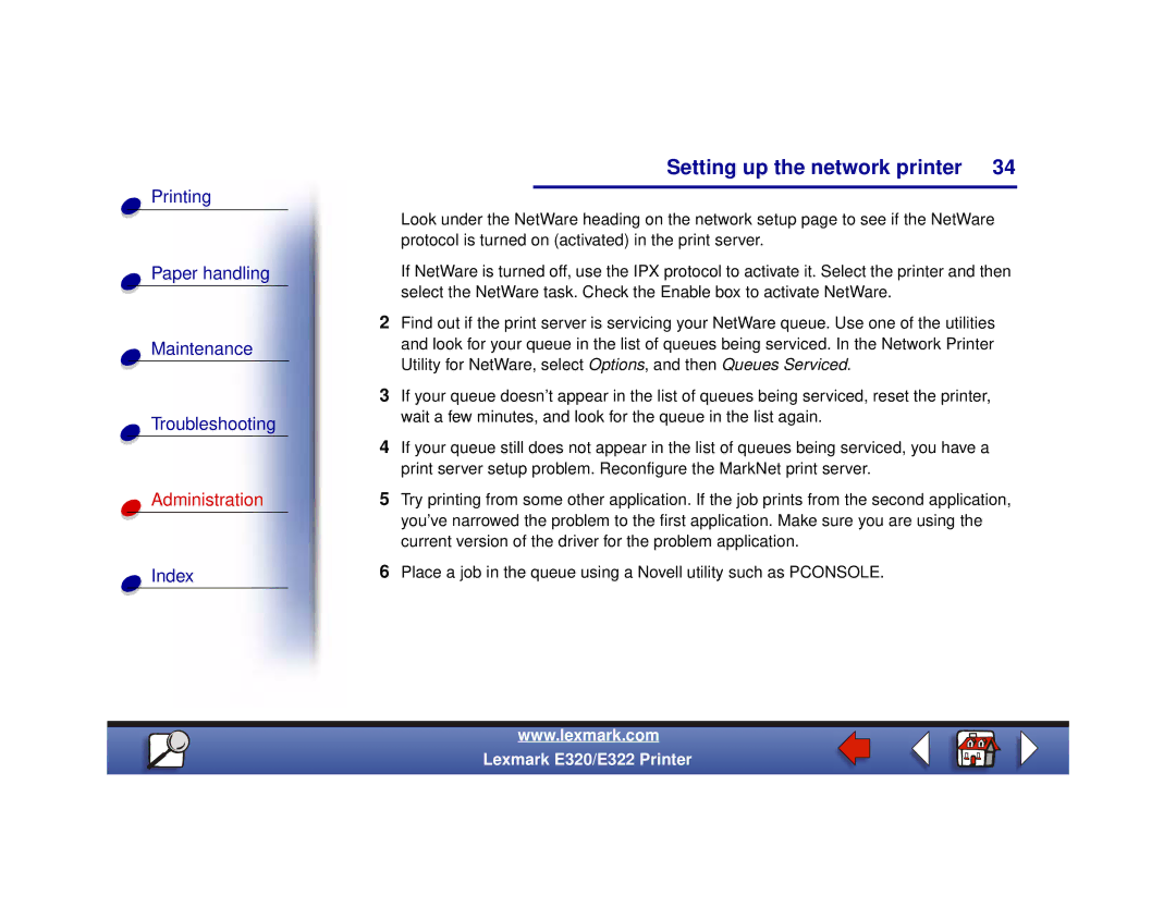 Lexmark 322, 320 setup guide Setting up the network printer 