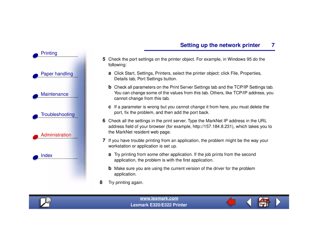 Lexmark 320, 322 setup guide Setting up the network printer 