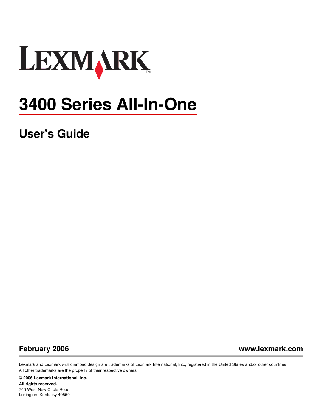 Lexmark 3400 Series manual Series All-In-One 