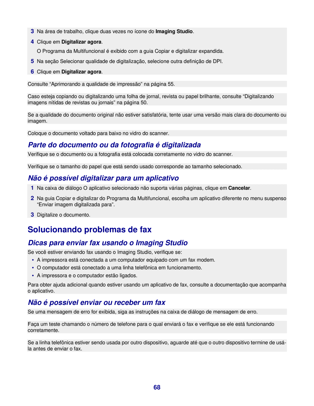 Lexmark 3400 manual Solucionando problemas de fax, Parte do documento ou da fotografia é digitalizada 