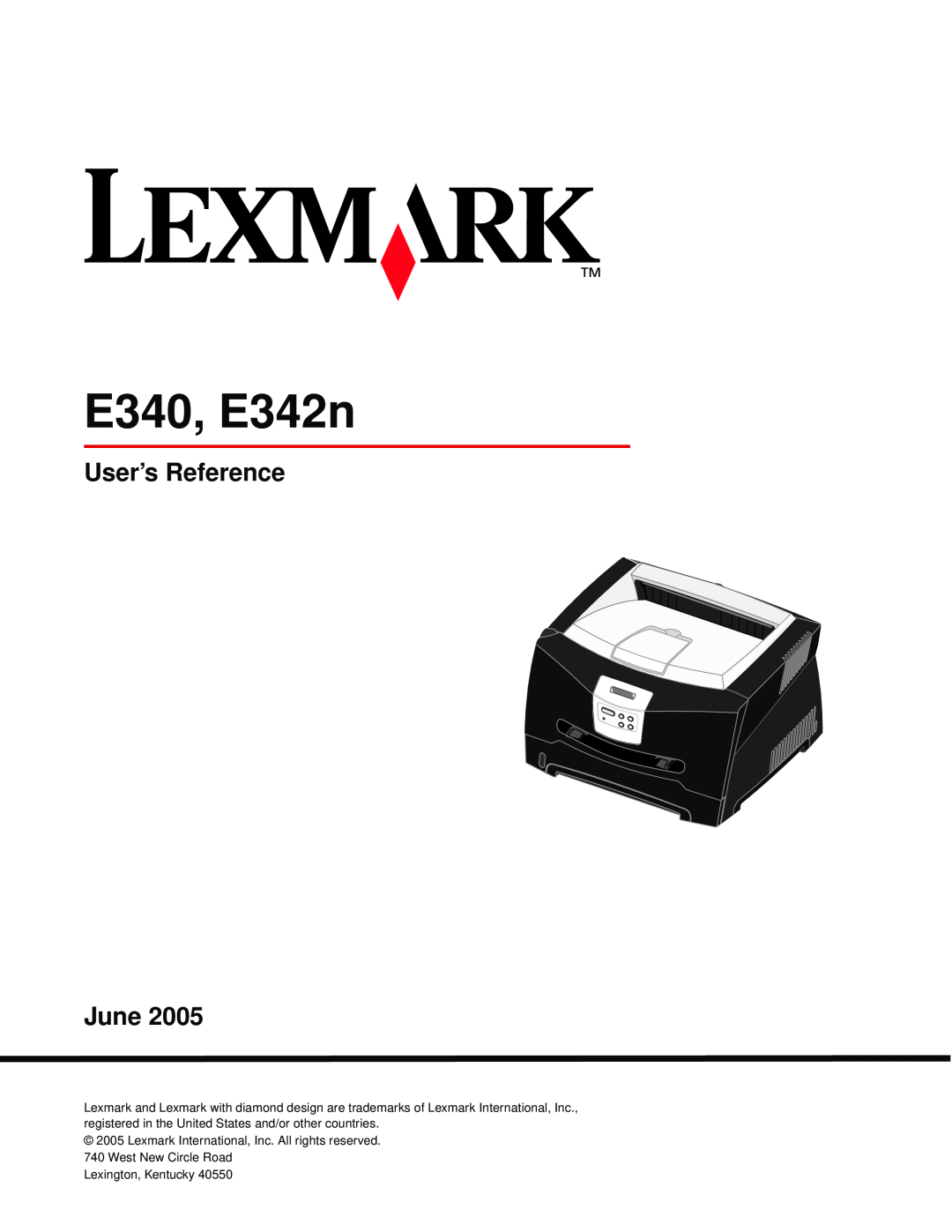 Lexmark manual E340, E342n, User’s Reference June, Lexmark International, Inc. All rights reserved 