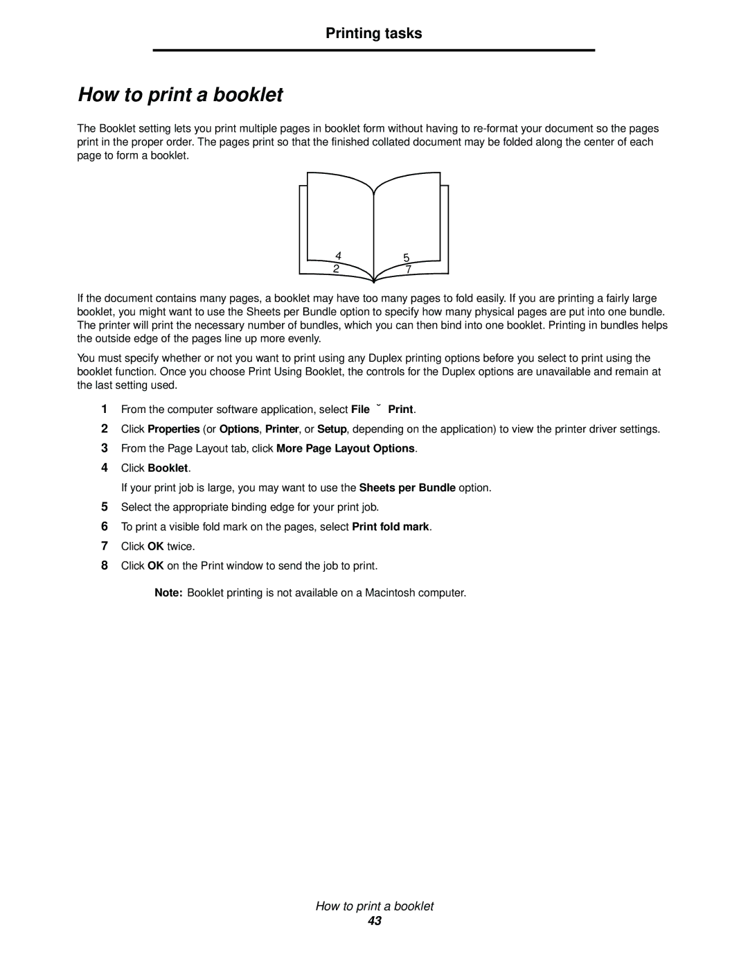 Lexmark 340, 342n manual How to print a booklet 